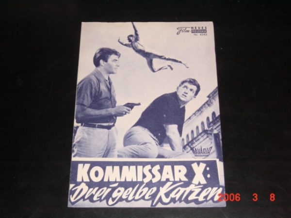 4243: Kommissar X: Drei gelbe Katzen (Rudolf Zehetgruber) Brad Harris, Tony Kendall, Ann Smyrner, Dan Vadis, Philippe Lemaire, Siegfied Rauch, Erno Crisa, Michele Mahaut, A. Jayaratua, Paul Eeckman