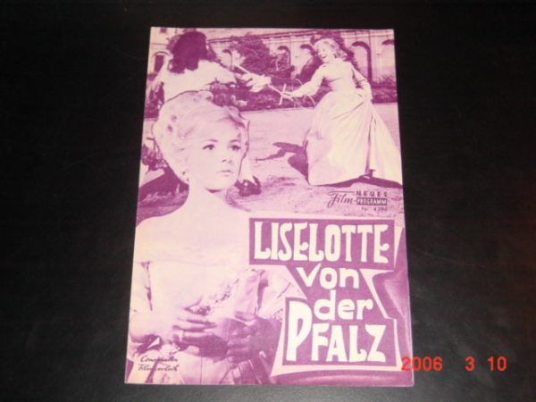 4396: Liselotte von der Pfalz (Kurt Hoffmann) Heidelinde Weis, Harald Leipnitz Hans Caninenberg, Karin Hübner, Erwin Linder, Robert Dietl, Friedrich von Thun, Karla Chadimova, Andreas Blum, Else Quecke, Joachim Teege
