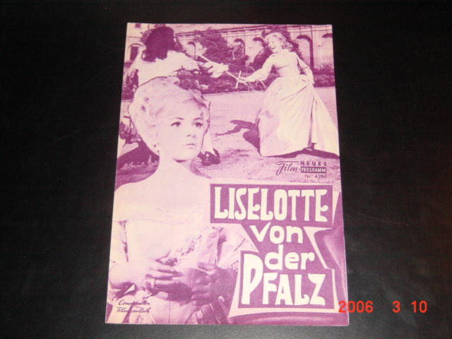 4396: Liselotte von der Pfalz (Kurt Hoffmann) Heidelinde Weis, Harald Leipnitz Hans Caninenberg, Karin Hübner, Erwin Linder, Robert Dietl, Friedrich von Thun, Karla Chadimova, Andreas Blum, Else Quecke, Joachim Teege