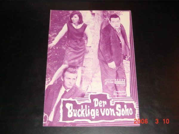 4398: Der Bucklige von Soho (Alfred Vohrer) Eddi Arent, Günther Stoll, Pinkas Braun, Siegfried Schürenberg, Monika Peitsch, Agnes Windeck, Hubert von Meyerinck, Gisela Uhlen, Uta Levka, Richard Haller, Jeachim Teege, Albert Bessler, Hilde Sessak