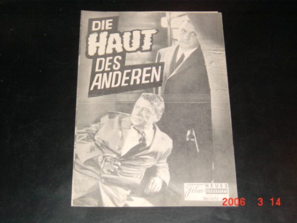4472: Die Haut des Anderen ( La Peau des Autres ) ( Jacques Deray ) Lino Ventura, Jean Bouise, Wolfgang Preiss, Jean Servais, Adrian Hoven, Ellen Bahl, Marilu Tolo, Charles Regnier, Reinhard Kolldenhoff, Louis Arbessier, Marianne Schönauer, Raoul retze