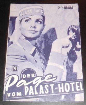 717: Der Page vom Palast-Hotel (Thomas Engel) Erika Remberg, Mady Rahl, Rudolf Prack, Charles Regnier, Mara Lane, Heinz Conrads, Rudolf Carl, Michael Cramer, Egon von Jordan, Sylvia Lydi, Fritz Friedl, Klaus Löwitsch, Leo Selenko, Ernsst Waldbrunn, Raoul