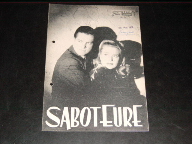 872: Saboteure (Alfred Hitchcock) Robert Cummings, Priscilla Lane, Otto Kruger, Alan Baxter, Clem Bevans, Norman Lloyd, Alma Kruger