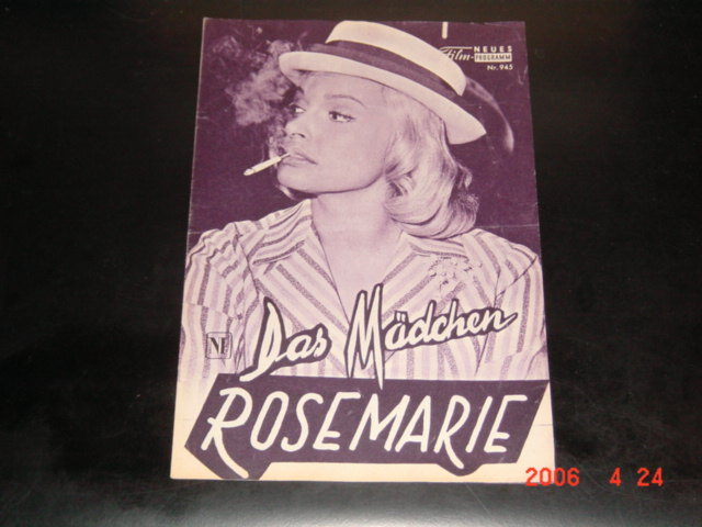 945: Das Mädchen Rosemarie (Rolf Thiele) ( innen andere Bilder ) Nadja Tiller, Peter van Eyck, Carl Raddatz, Gert Fröbe, Hanne Wieder, Jo Herbst, Werner Peters, Karin Baal, Erich von Loewis, Arno Paulsen, Tilo von Berlepsch, Hubert von Meyerinck, Helen V