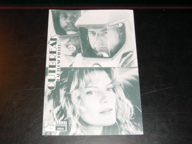 9909: Outbreak - Lautlose Killer ( Wolfgang Petersen ) Rene Russo, Dustin Hoffman, Morgan Freeman, Kevin Spacey, Cuba Gooding jr., Donald Sutherland, Patrick Dempsey,