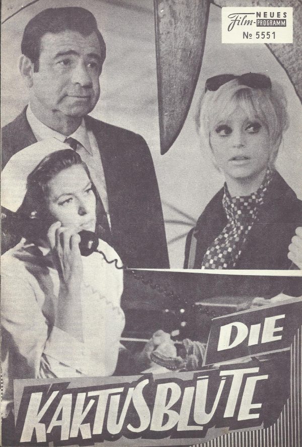 5551: Die Kaktusblüte ( Gene Saks ) ( 1. Auflage blau ) Ingrid Bergman, Walter Matthau, Goldie Hown, Jack Weston, Rick Lenz,