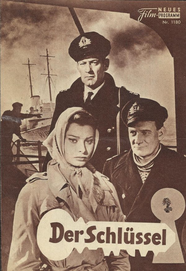 1180: DerSchlüssel (Carol Reed) Sophia Loren, William Holden, Trevor howard, Oskar Homolka, Kieron Moore, Bernhard Lee, Beatrix Lehmann, Noel Purcell, Bryan Firbes, Sidney Vivian, Rupert Davies, Russel Waters, Irene Handl, John Crawford, Jameson Clark