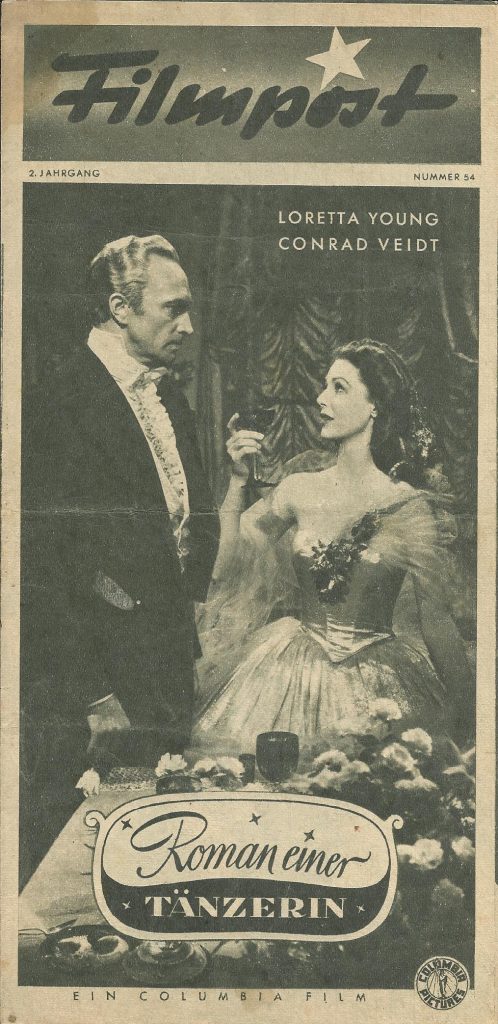 54: Roman einer Tänzerin ( Gregory Ratoff ) Conrad Veidt, Loretta Young,