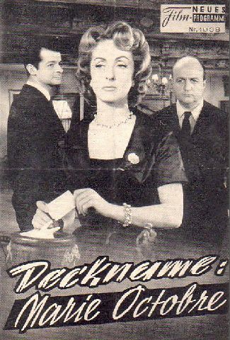 1888: Deckname: Marie Octobre (Julien Duvivier) Danielle Darrieux, Bernard Blier, Robert Dalban, Paul Frankeur, Jeanne Fusier-Gir, Paul Guers, Daniel Ivernel, Paul Meurisse, Serge Reggiani, Noel Roquevert, Lino Ventura