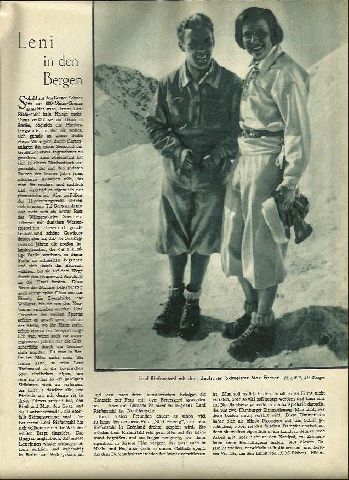 Leni Riefenstahl in den Bergen, Fotobericht von 2. 4. 1933