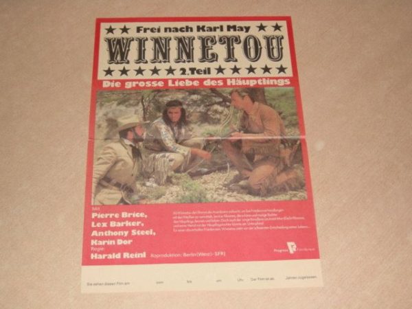 Winnetou II : Pierre Brice, Lex Barker, ( DDR A 3 Plakat )