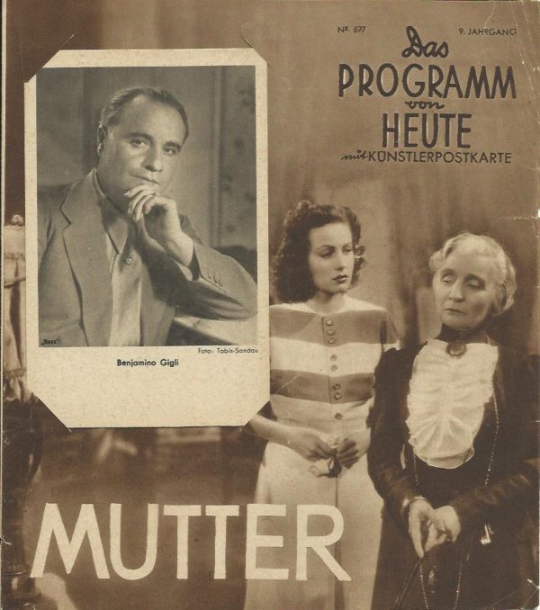 1760: Mutter ( Guido Brignone ) Benjamino Gigli, Emma Gramatica, Carola Höhn,