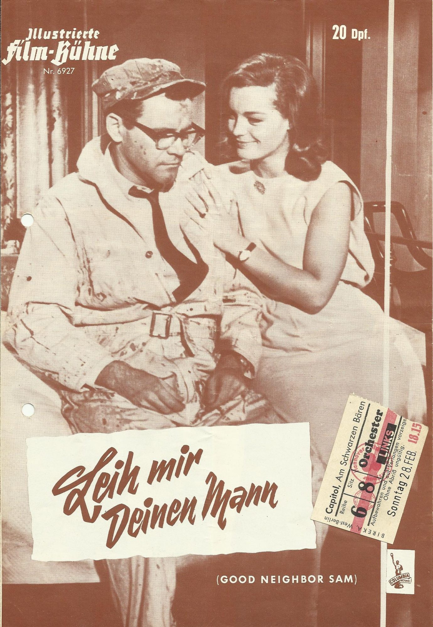 6927: Leih mir Deinen Mann ( good neighbor Sam ) Romy Schneider, Jack Lemmon, Edward G. Robinson, Dorothy Provine, Anne Seymour,