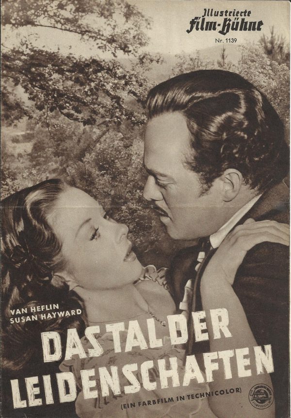 1139: Das Tal der Leidenschaft (George Marshall) Van Heflin, Susan Hayward, Boris Karloff, Julie London, Whitfield Connor, Ward Bond, Richard Long, Arthur Shields, Russell Simpson, Griff Barnett, Sondra Rodgers, Ruby Dandridge