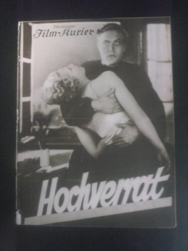1255: Hochverrat ( Johannes Meyer ) Gerda Maurus, Gustav Fröhlich, Harry Hardt, Olga Engl, Laopold v. Ledebour, Rudolf Biebrach, Ossip Darmatoff, Felix de Pomèz, Harry Frank