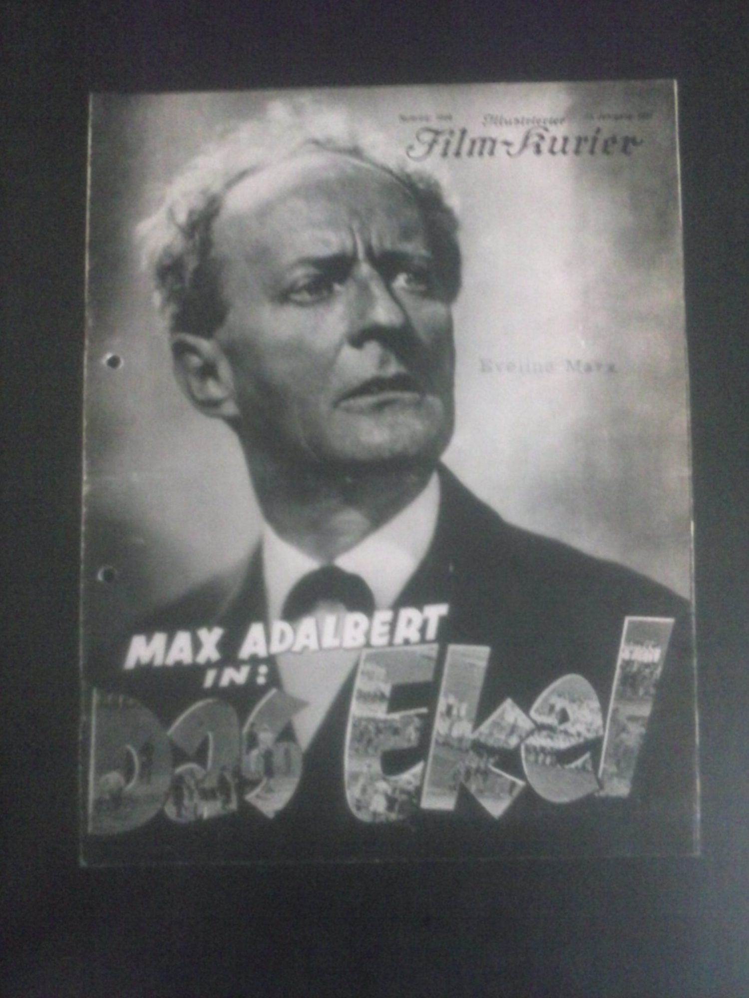 1606: Das Ekel ( Franz Wenzler und Eugen Schüfftan ) Max Adalbert, Emilia Unda, Evelyn Holt, Heinz Wagner, Heinz Könecke, Viktor Franz, Julius E. Herrmann, Rosa Valetti, Ernst Pröckl, Hans H. Schaufuß, Alfred Abel, Paul Henckels, Martha Ziegler, Rudolf Bi