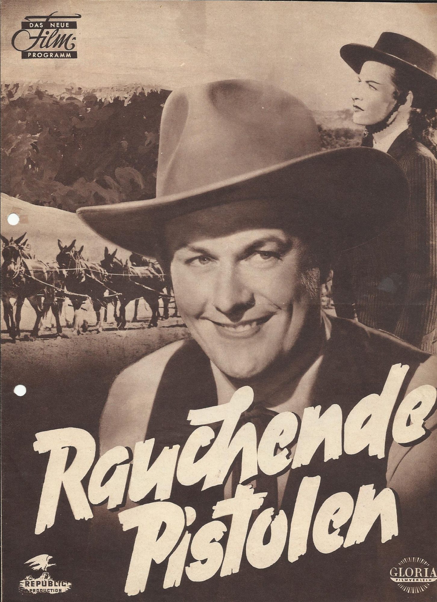 Rauchende Pistolen ( R. G. Springsteen ) Vaughn Monroe, Ella Raines, Walter Brennan, Ward Bond, Jeff Corey, Barry Kelley, Harry Shannon, Tom Fadden, Ralph Dunn