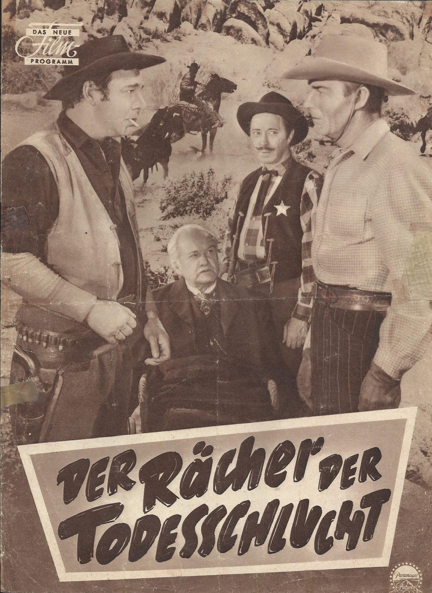 Der Rächer der Todesschlucht ( Ray Enright ) Randolph scott, Barbara Britton, George Hayes, Lon Chaney, Russell Hayden, Catherine Craig, George Cleveland, Irving Bacon, Bernard J. Nedell