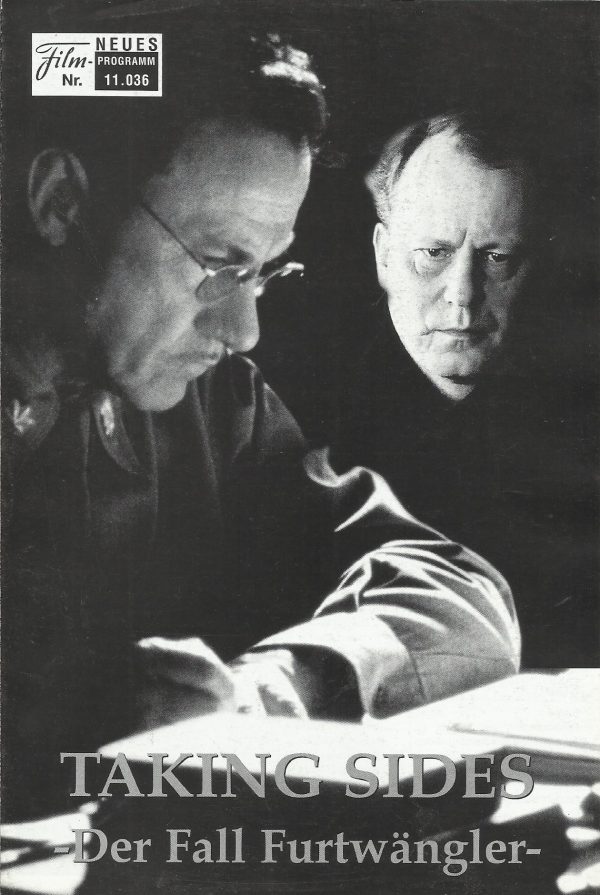 11036: Taking Sides Der Fall Furtwängler ( István Szabó ) Harvey Keitel, Stellan Skarsgard, Moritz Bleibtreu, Oleg Tabakov, Ulrich Tukur, Hanns Zischler, August Zirner, Robin Renucci, Frank Leboeuf