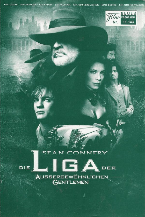 11143: Die Liga der aussergewöhnlichen Gentlemen ( Stephen Norrington ) Sean Connery, Nasseruddin Shah, Peta Wilson, Tony Curran, Stuart Townsend, Shane West, Jason Flemyng, Richard Roxburgh, Max Ryan, Tom Goodman-Hill, David Hemmings, Terry O´Neill, Ru