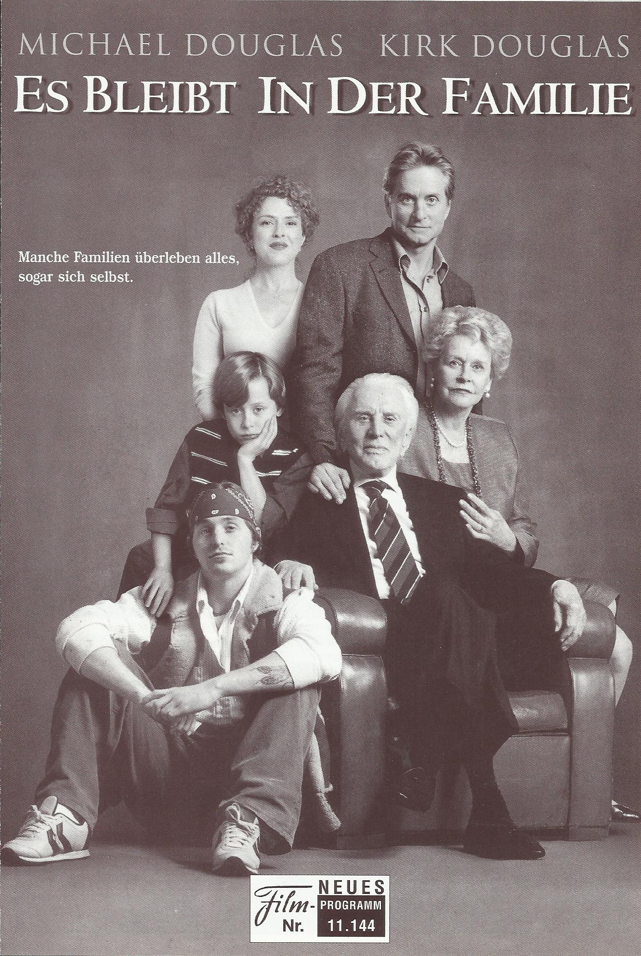 11144: Es bleibt in der Familie ( Fred Schepisi ) Michael Douglas, Kirk Douglas, Rory Culkin, Cameron Douglas, Diana Douglas, Michelle Monaghan, Geoffrey Arend, Sarita Choudhury, Irene Gorovaia, Annie Golden, Bernadette Peters, Mark Hammer, Audra McDonald