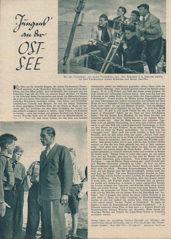 Jungens ( Hitlerjugend HJ Adolf Hitler Schule ) An der Ostsee Werbung GV