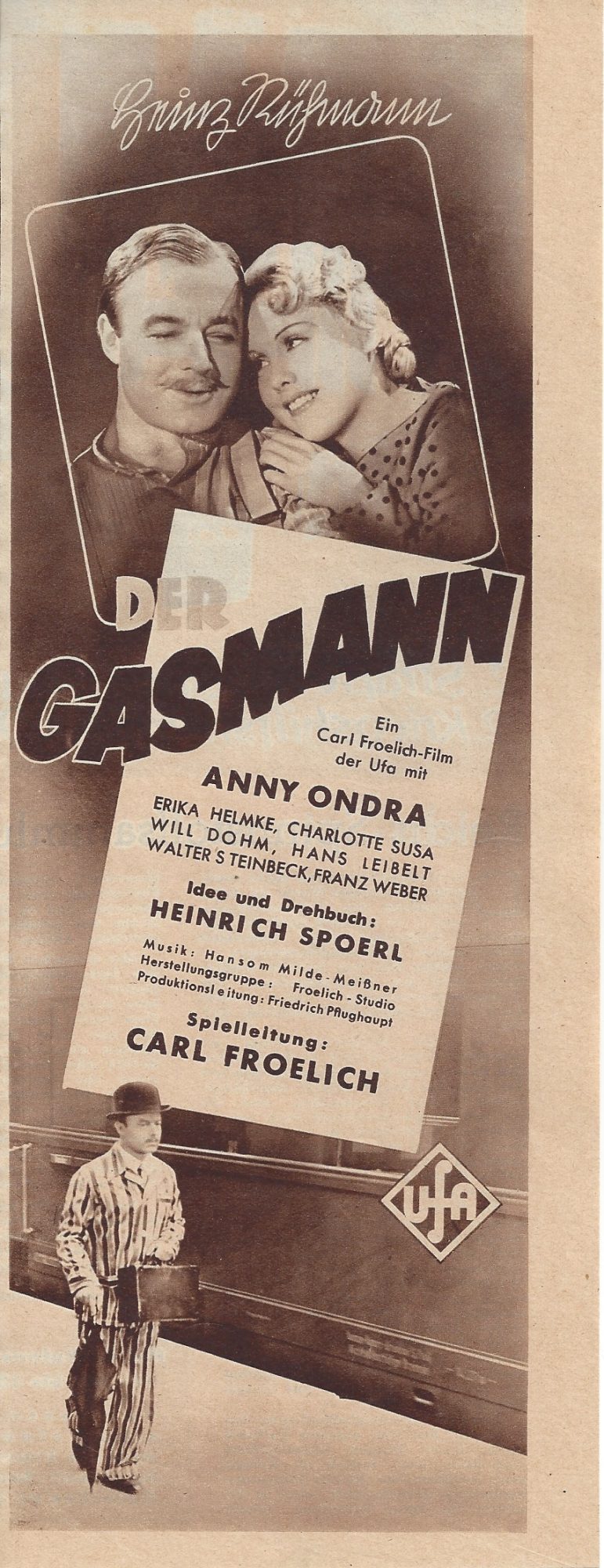 Der Gasmann, Heinz Rühmann, Anny Ondra, Will Dohm, ( LV )