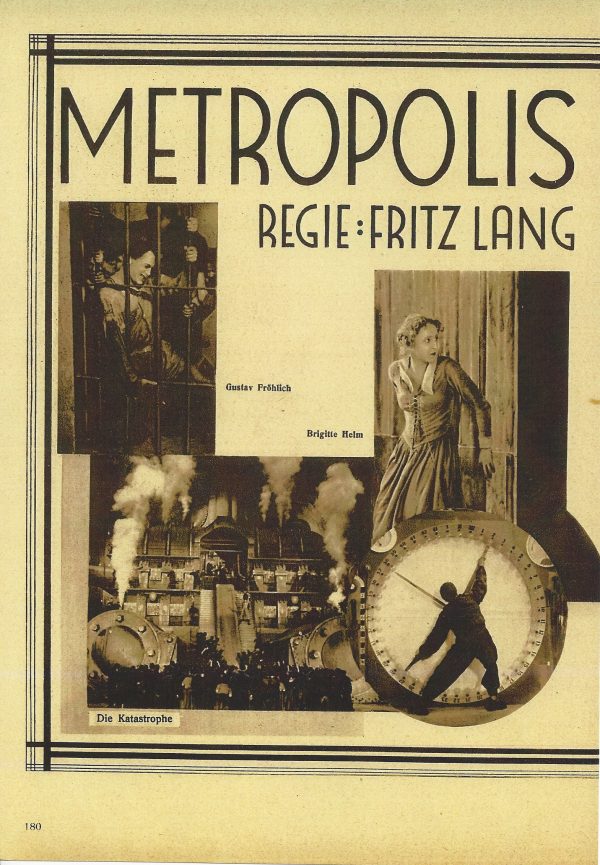 Metropolis ( Fritz Lang ) Thea von Harbou, Brigitte Helm, Gustav Fröhlich, Rudolf Klein Rogge, Fritz Rasp, Theodor Loos, Alfred Abel, ( Repro )