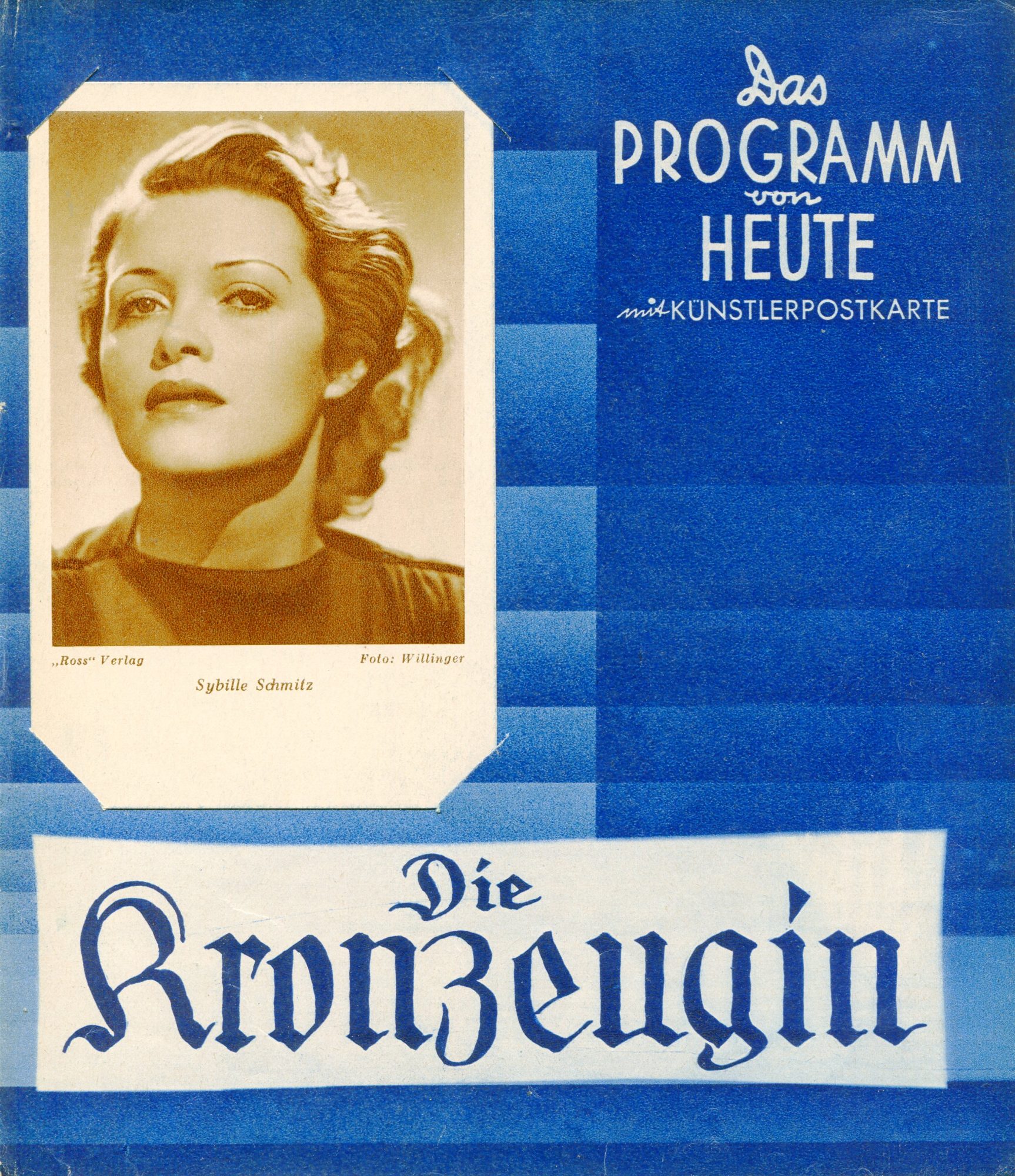 1118: Die Kronzeugin ( Georg Jacoby ) Sybille Schmitz, Sabine Peters, Ivan Petrovich, Elga Brink, Ursula Grabley, Ursula Herking, Gustav Waldau, Rudolf Platte, Just Scheu, Harry Hardt,