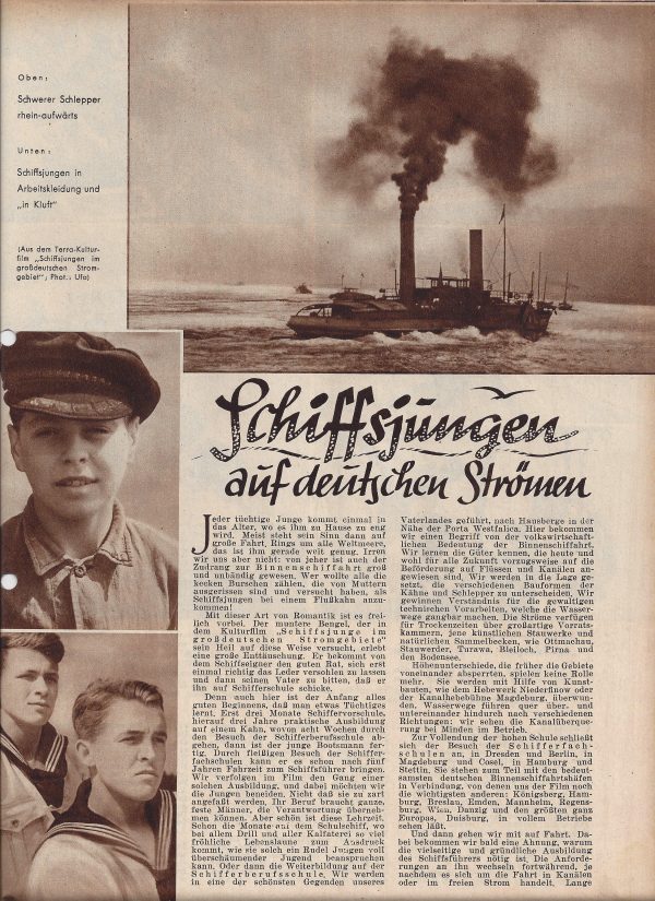 Schiffsjungen auf deutschen Strömen ( Terra ) ( Binnenschiffahrt ) ( GV )