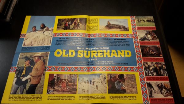 Old Surehand ( Karl May ) ( Faltblatt ) Stewart Granger, Pierre Brice, Letitia Roman, Larry Pennell, Terence Hill, Wolfgang Lukschy, Erik Schumann, Paddy Fox,