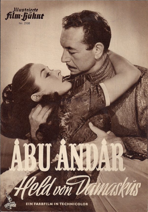 2108: Abu Andar - Held von Damaskus ( Will Jason ) Paul Henreid, John Sutton, Jeff Donnell, Lon Chaney, Elena Verdugo, Helen Gilbert, Robert Clary, Edward Colmans, Nelson leigh, Philip Van Zandt, Leonard Penn, Larry Stewart, Robert Conte
