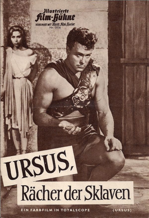 5856: Ursus, Rächer der Sklaven ( Carlo Campogalliani ) Ed Fury, Cristina Gajoni, Moira Orfei, Mario Scaccia, Mary Marlon, Luis Prendes, Raphael Luis Calvo, Mariangela Giordano, Gamardiel, Soledad Miranda, Antonio Gil, Eliana Grimaldi, Nino Fuscagni