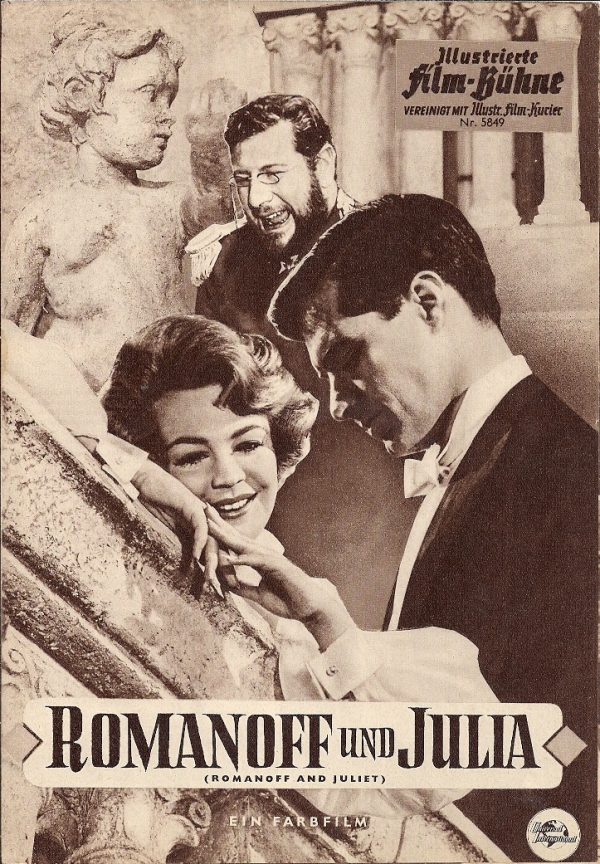 5849: Romanoff und Julia ( Peter Ustinov ) Sandra Dee, John Gavin, Akim Tamiroff, Tamara Shayne, John Phillips, Alix Talton, Carl Don, SUzanne Cloutier, Peter Jones, John Alderson, Rik von Nutter, Moura Budberg