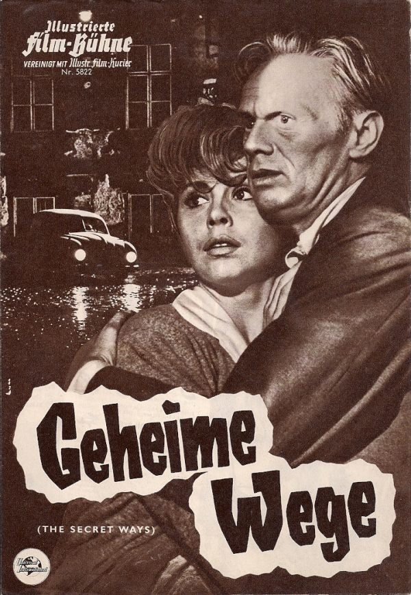 5822: Geheime Wege ( Phil Karlson ) Richard Widmark, Sonja Ziemann, Charles Regnier, Walter Rilla, Howard Vernon, Senta Berger, Heinz Moog, Hubert von Meyerinck, Oskar Wegrostek, Stefan Schnabel, Elisabeth Neumann-Viertel, Helmuth Janatsch, John Horsley,
