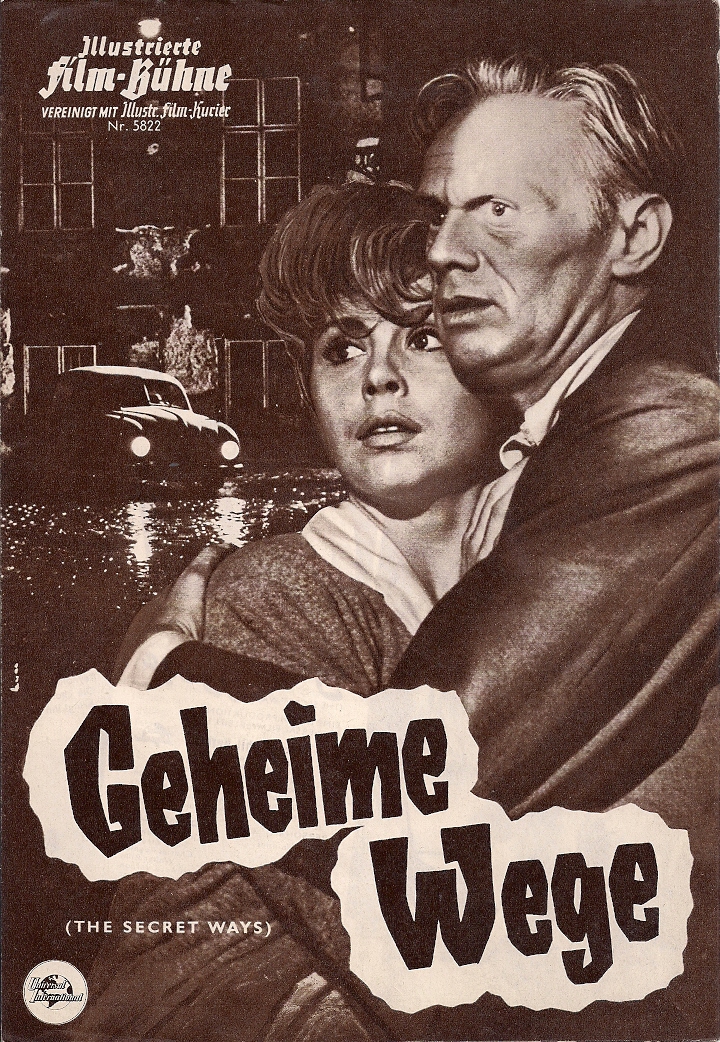 5822: Geheime Wege ( Phil Karlson ) Richard Widmark, Sonja Ziemann, Charles Regnier, Walter Rilla, Howard Vernon, Senta Berger, Heinz Moog, Hubert von Meyerinck, Oskar Wegrostek, Stefan Schnabel, Elisabeth Neumann-Viertel, Helmuth Janatsch, John Horsley,