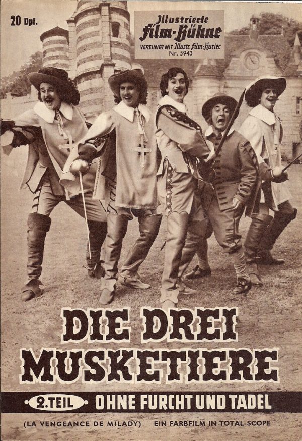 5943: Die drei Musketiere ( Bernard Borderie ) Gerard Barray, Georges Descrieres, Bernard Woringer, Jacques Toja, Mylene Demongeot, Jean Carmet, Guy Delorme, Robert Berri, Anne Tonietti, Guy Trejean, Henri Nassiet, Jacques Berthier, Francoise Christophe,