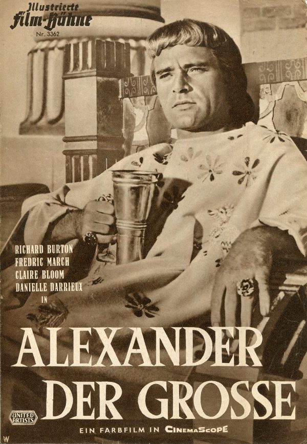 3362: Aleander der Grosse ( Robert Rossen ) Richard Burton, Fredric March, Claire Bloom, Harry Andrews, Stanley Baker, Niall MacGinnis, Peter Cushing, Michael Hordern, Barry Jones, Marisa De Leza, Gustavo Rojo, Ruben Rojo, William Squire, Helmut Dantine,