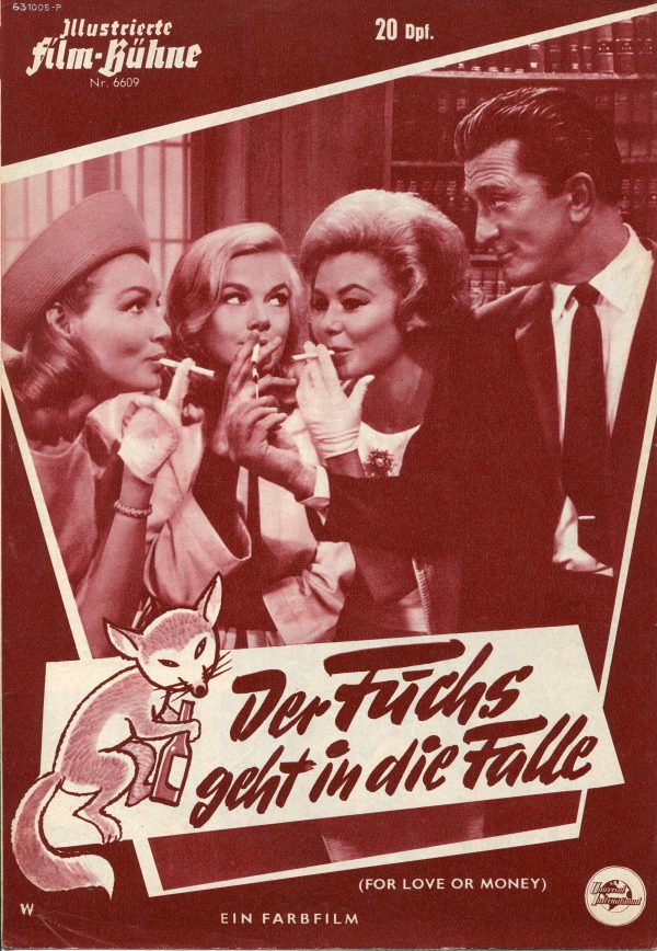 6609: Der Fuchs geht in die Falle ( for love or money ) ( Michael Gordon ) Kirk Douglas, Mitzi Gaynor, Gig Young, Thelma Ritter, Leslie Parrish, Julie Newmar, William Bendix, Richard Sargent, William Windom