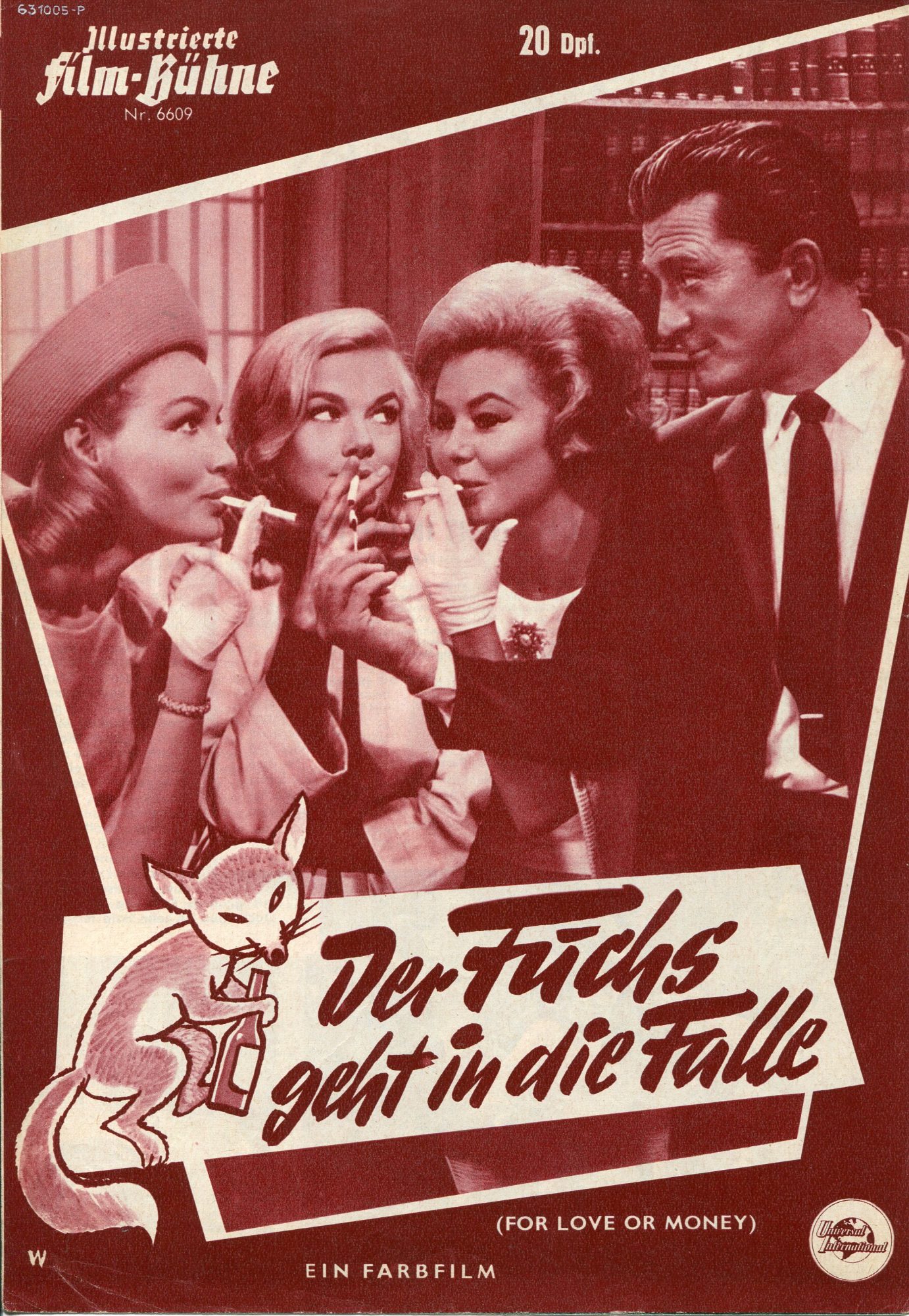6609: Der Fuchs geht in die Falle ( for love or money ) ( Michael Gordon ) Kirk Douglas, Mitzi Gaynor, Gig Young, Thelma Ritter, Leslie Parrish, Julie Newmar, William Bendix, Richard Sargent, William Windom