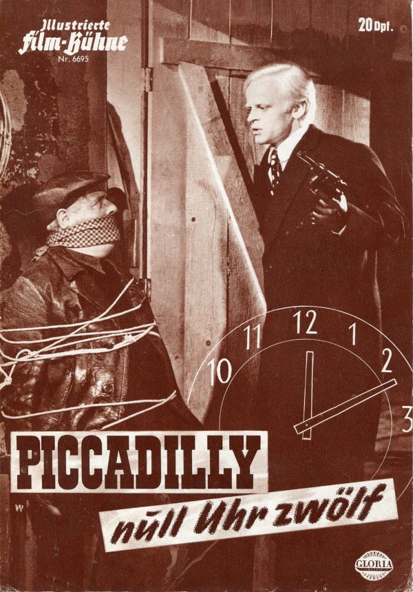 6695: Piccadilly null Uhr zwölf ( Francis Durbridge ) Helmut Wildt, Ann Smyrner, Hanns Lothar, Marlene Warrlich, Pinkas Braun, Klaus Kinski, Karl Lieffen, Camilla Spira, Rudolf Fernau, Kurt Zips, Dieter Eppler, Stanislav Ledinek, Franz Liefka, Ilja Richt