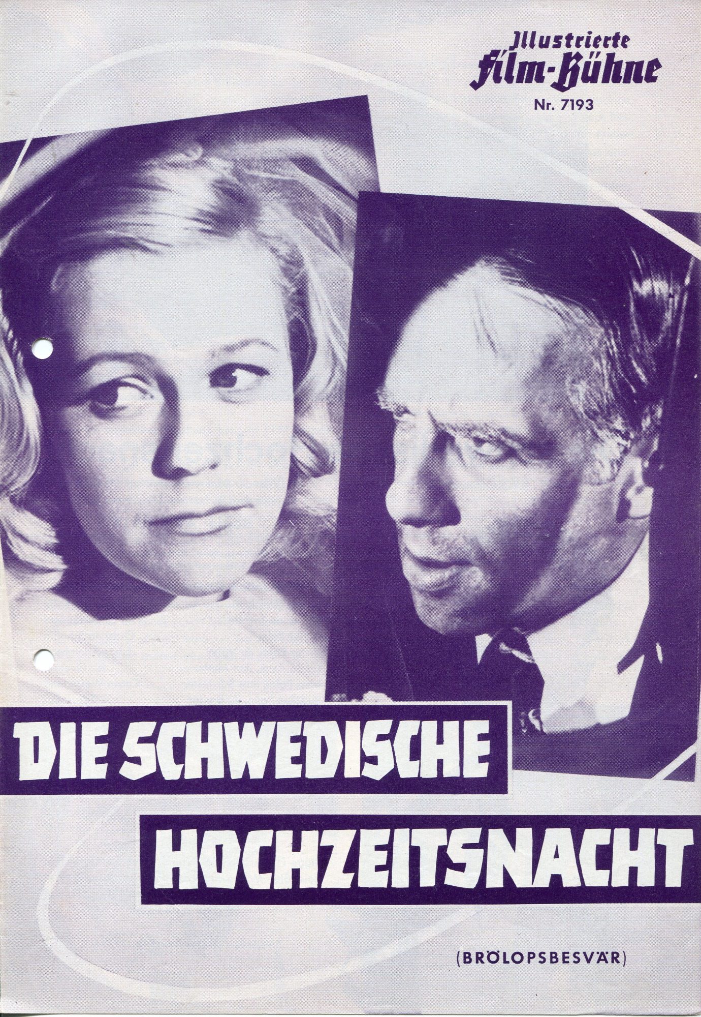 7193: Die schwedische Hochzeitsnacht ( Ake Falk ) Jarl Kulle, Lena Hansson, Christina Schollin, Edvin Adolphson, Isa Quenser, Catrin Westerlund, Tor Isedal, Peter Thelin, Lars Ekborg, Margareta Krook, Yvonne Lombard, Georg Arlin, Ove Tjernberg, Lars Passg