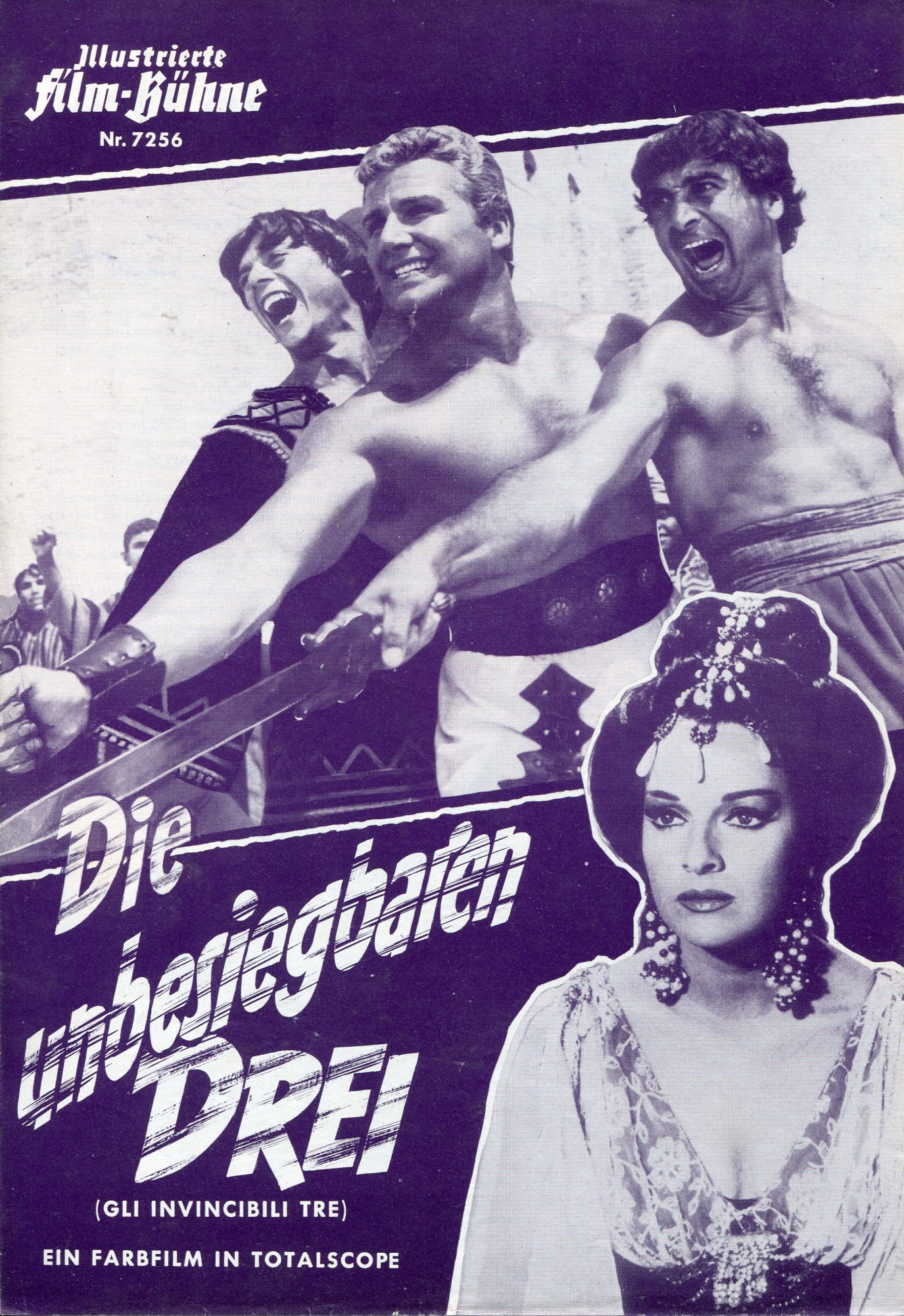 7256: Die unbesiegbaren Drei ( Gianfranco Parolini ) Alan Steel, Mimmo Palmara, Rosalba Neri, Orchidea de Santis, Carlo Tamberlani, Toni Maggio