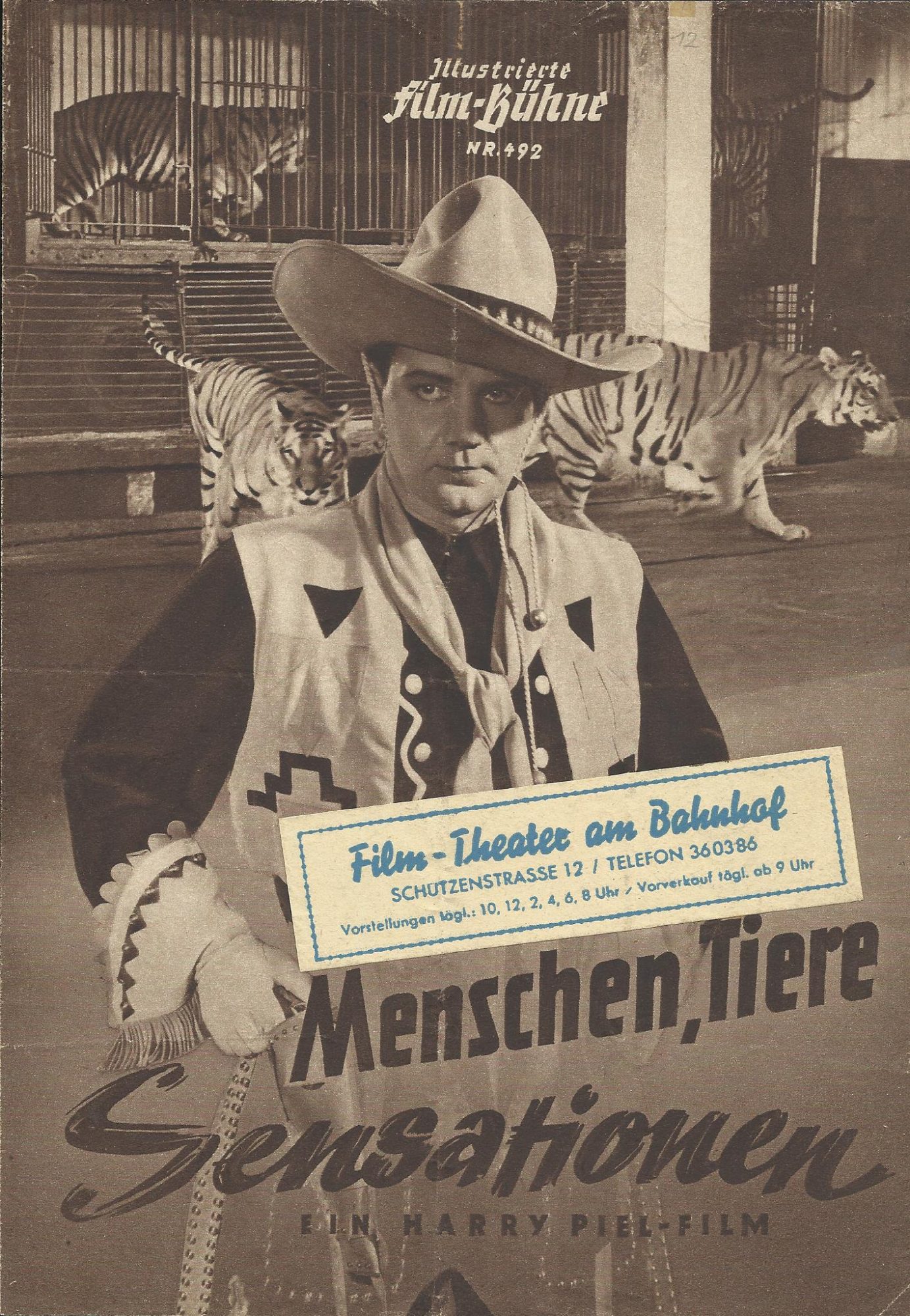 492: Menschen, Tiere, Sensationen ( Harry Piel ) Elisabeth Wendt, Ruth Eweler, Edith Oß, Eugen Rex, Willy Schur, Eduard Wenck, Josef Karma, Aruth Wartan, Egon Brosig, S. O. Schöning, Gerh. Dammann, Karl Platen