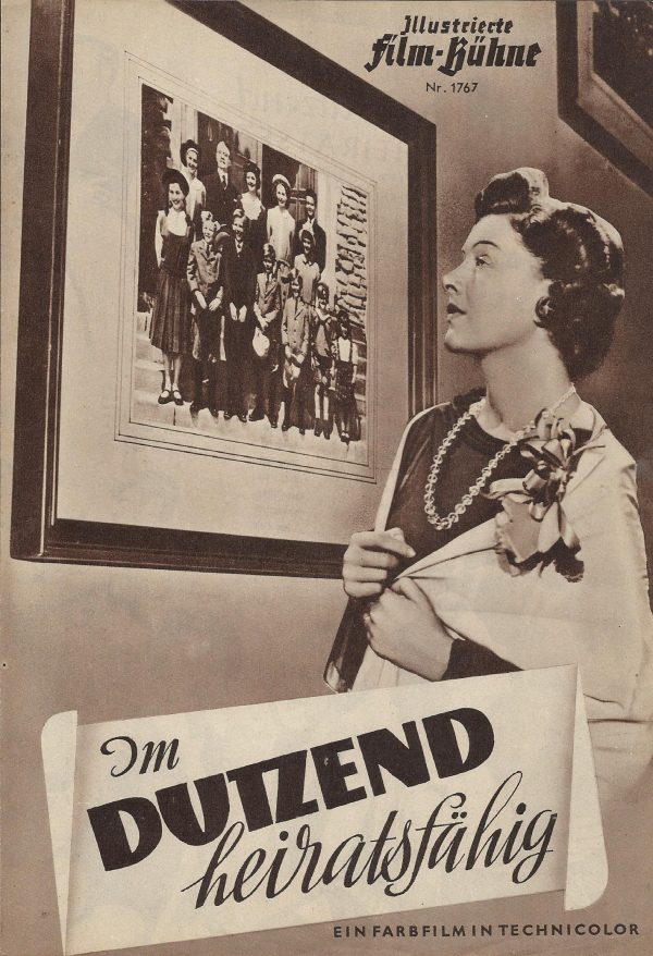 1767: Im Dutzend heiratsfähig ( Henry Levin ) Jeanne Crain, Myrna Loy, Debra Paget, Jeffrey Hunter, Edward Arnold, Hoagy Carmichael, Barbara Bates, Robert Arthur, Verna Felton, Roddy McCaskill, Carole Nugent, Tina Tompson, Teddy Driver, Tommy Ivo