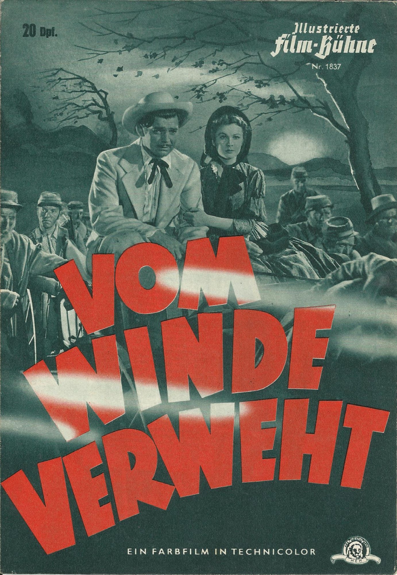 1837: Vom Winde verweht ( Variante 1: rot ) ( Victor Fleming ) Fred Crana, George Reeves, Vivien Leigh, Hattie McDaniel, Everett Brown, Zack Williams, Thomas Mitchell, Oscar Polk, Barbara O´Neil, Victor Jory, Evelyn Keyes, Ann Rutherford, Butterfly McQuee