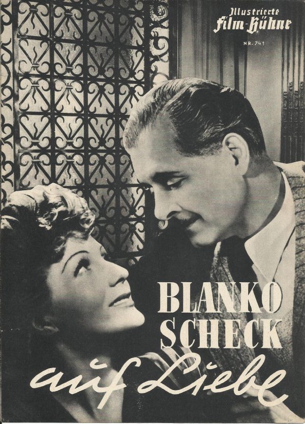 741: Blanko - Scheck auf Liebe ( Pierre Billon ) Annie Ducaux, André Luguet, Mony Dalmes, Francoeur, Tramel, Germaine Reuver, Sinoel, Vienot
