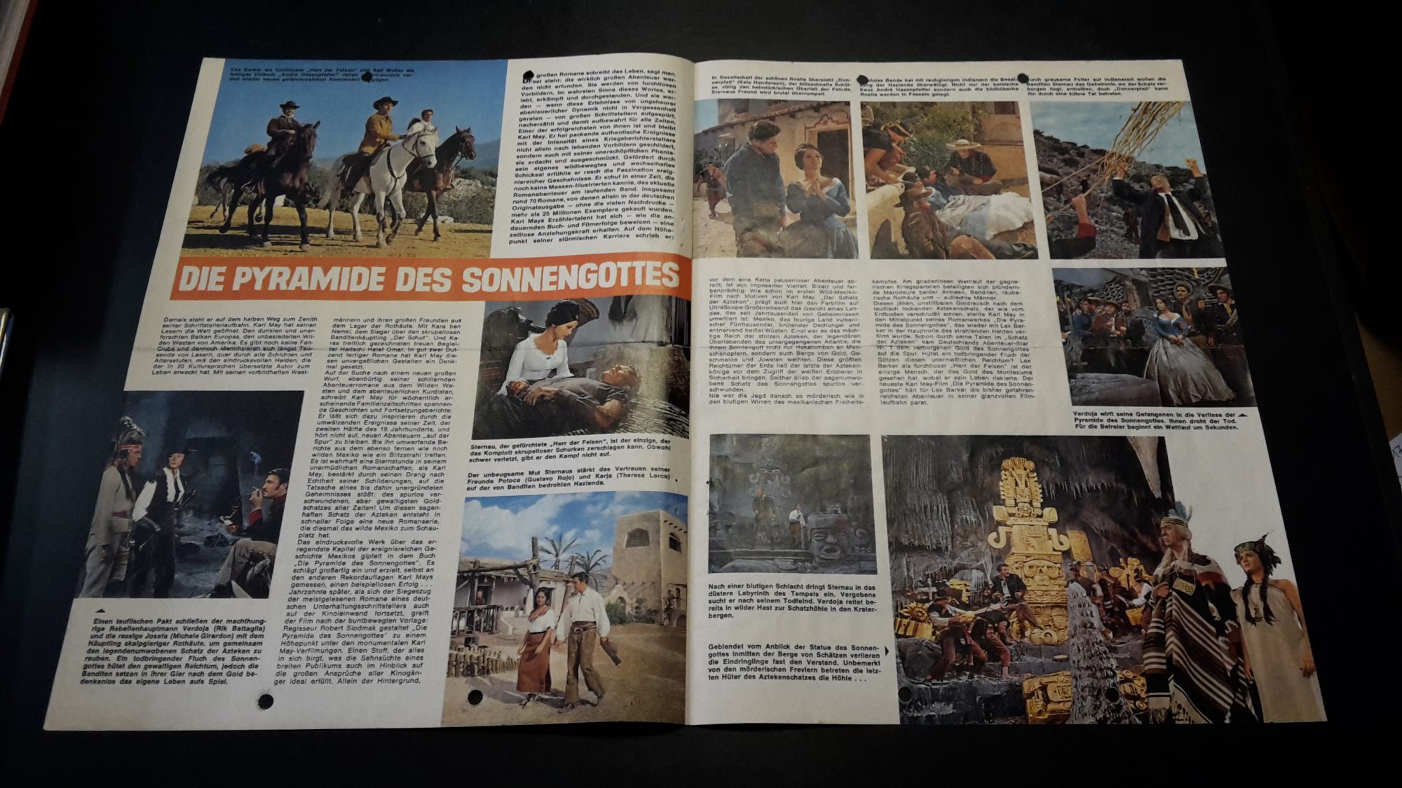 Die Pyramide des Sonnengottes ( Karl May ) ( Faltblatt ) Lex Barker, Gerard Barlf Wolter, Rik Battaglia, Gustavo Rojo,