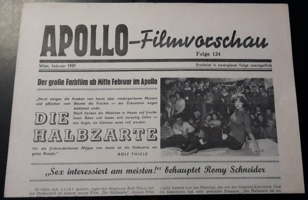Apollo - Filmvorschau 1959 / 124: Romy Schneider ( Die Halbzarte )