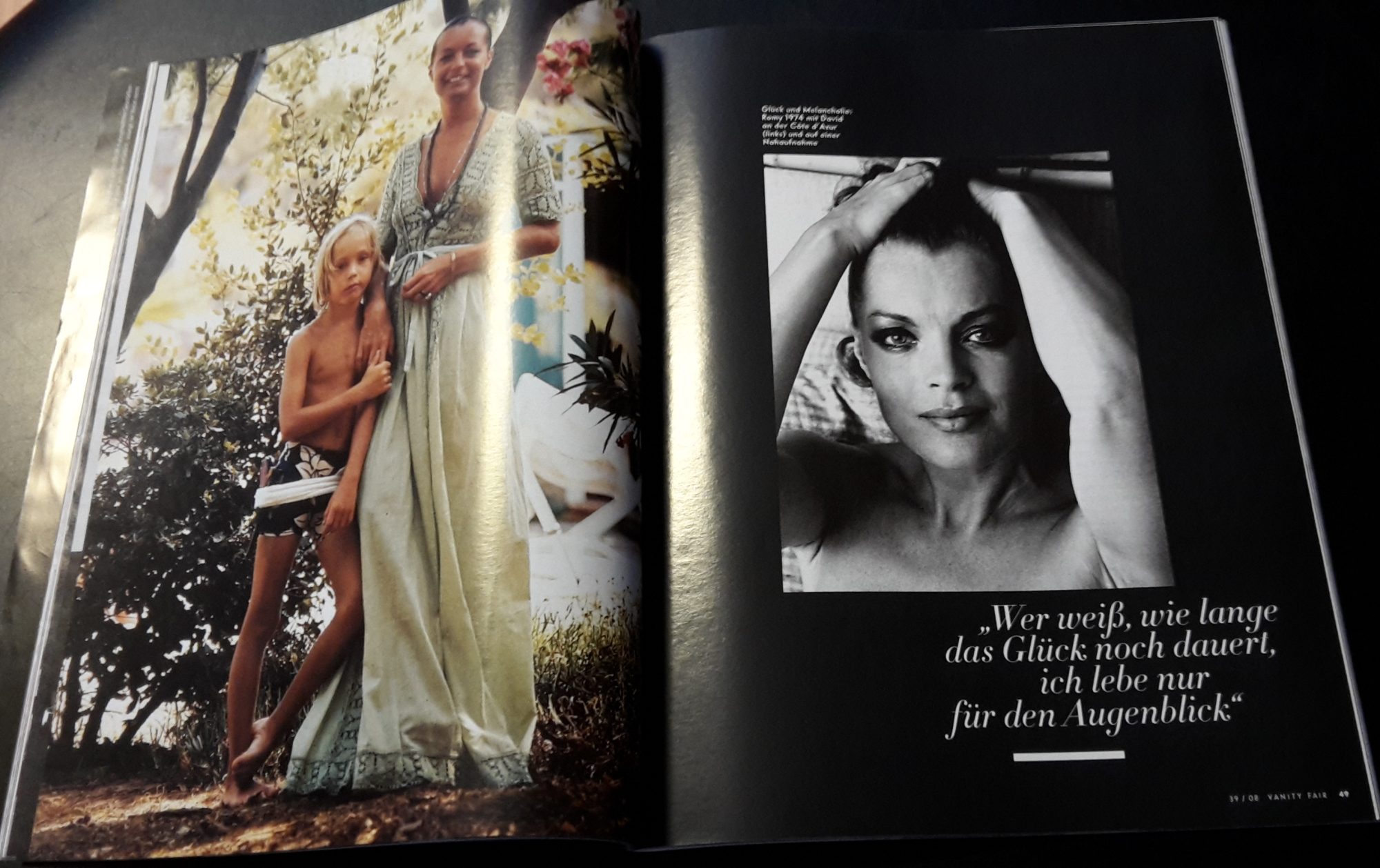 Vanity Fair 2008 / 39: Romy Schneider Cover und Bericht - Romy nackt !